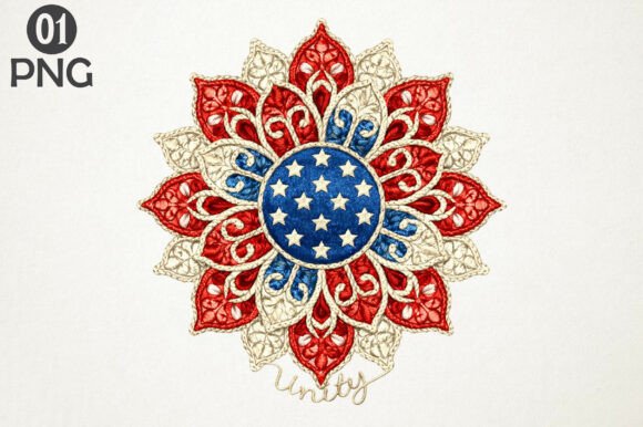 Download Unity USA Flag Mandala Embroidery PNG - Unity Collection