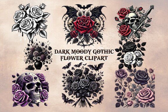 Download Dark Moody Gothic Flower Clipart - Dark moody gothic flower clipart Collection