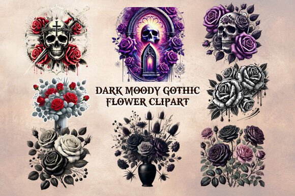 Download Dark Moody Gothic Flower Clipart - Dark moody gothic flower clipart Collection