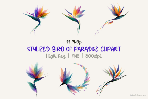 Download Stylized Bird of Paradise Clipart - Premium Resources