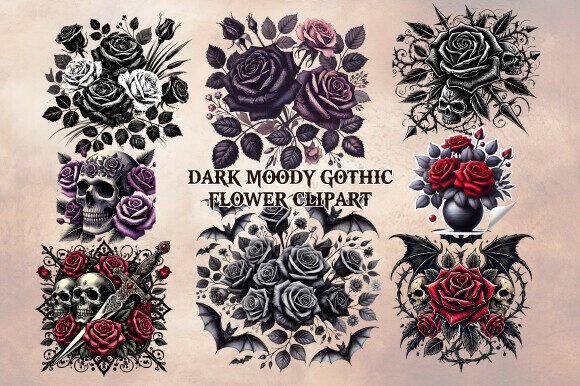 Download Dark Moody Gothic Flower Clipart - Dark moody gothic flower clipart Collection