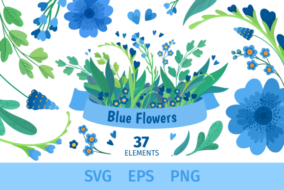 Download Blue Flowers Clipart for Mother's Day - Clipart for mother's day Collection