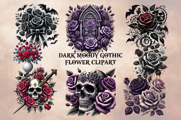 Download Dark Moody Gothic Flower Clipart - Dark moody gothic flower clipart Collection