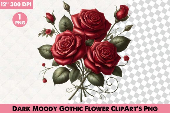 Download Dark Moody Gothic Flower ClipArt's Png - Dark moody gothic flower clipart Collection