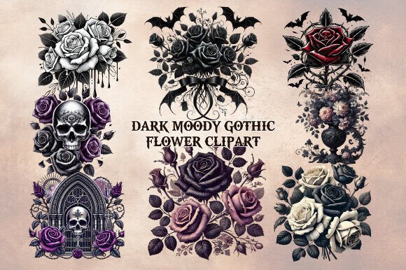Download Dark Moody Gothic Flower Clipart - Dark moody gothic flower clipart Collection