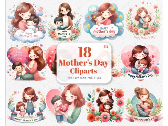 Download Cute Happy Mother's Day PNG Clipart Set - Happy mother's day png Collection
