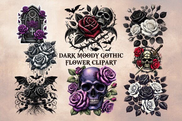 Download Dark Moody Gothic Flower Clipart - Dark moody gothic flower clipart Collection
