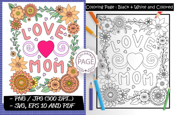 Download Happy Mother's Day. Coloring Page. - Premium Bundle