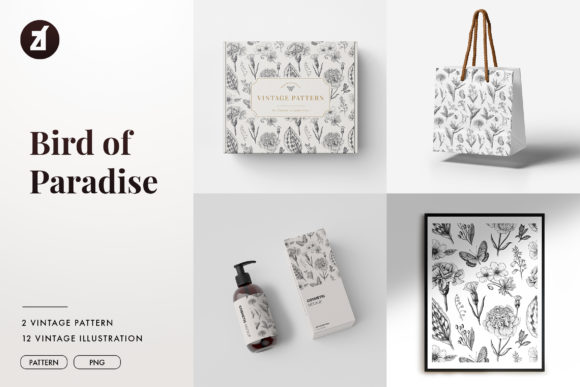 Download Bird of Paradise and Carnation Pattern - Bird of paradise Collection