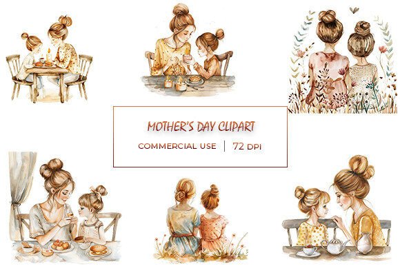Download Mother's Day Watercolor Clipart - Premium Resources